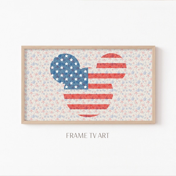 4th of July Mickey Samsung Frame TV Art Party Decor | Fun Home Decor Wall Art 4th of July Display | Patriotic Art Instant Digital Download