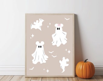 Mickey & Minnie Ghost Party | Digital Art l Printable Wall Art l Disneyland Halloween Decor | DIGITAL DOWNLOAD