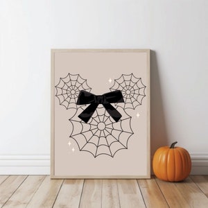 Minnie Web Printable Wall Art | Disney Halloween Decor | Spooky Disneyland Halloween Fall Art Print | INSTANT DIGITAL DOWNLOAD