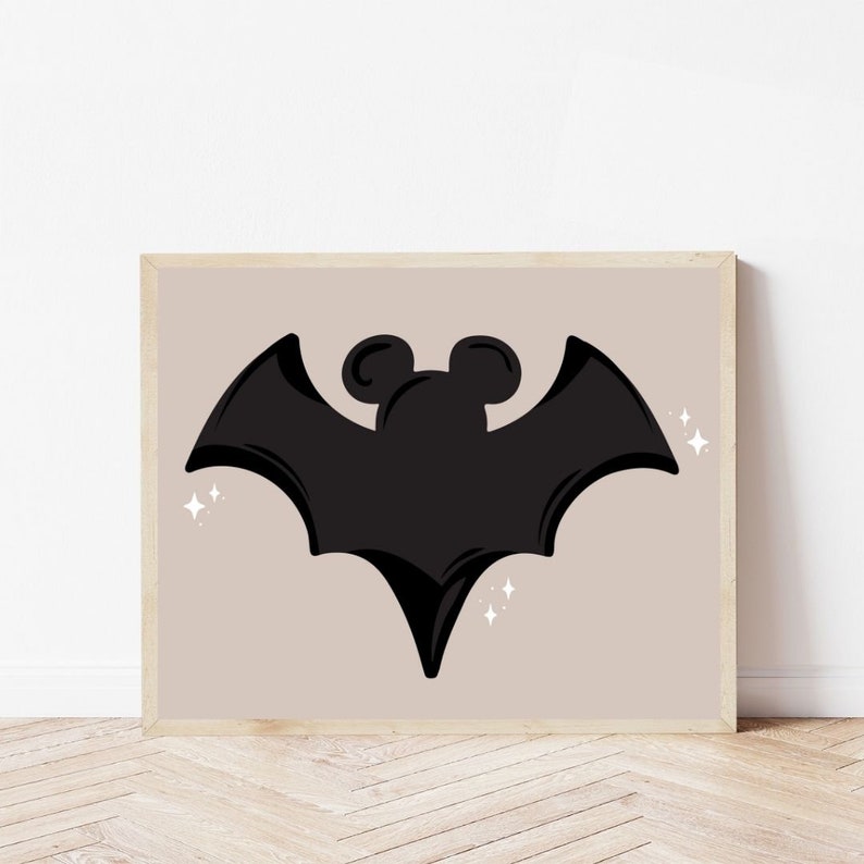 Mickey Bat Printable Wall Art | Disney Halloween Decor | Spooky ...