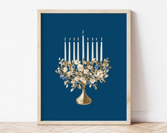 Hanukkah Menorah l Hanukkah Printable Wall Art l Hanukkah Home Decor l Digital Design l Digital Print l DIGITAL DOWNLOAD