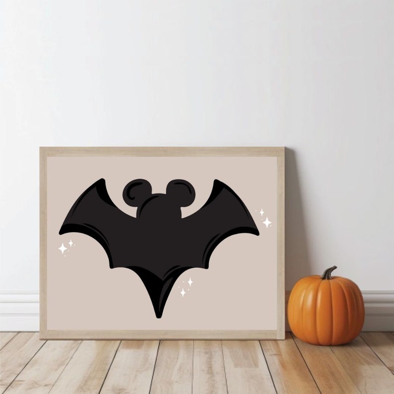 Mickey Bat Printable Wall Art | Disney Halloween Decor | Spooky ...