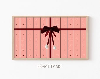 Holiday Gift Wrapping and Bow Samsung Frame TV Art Christmas Decor | Christmas Home Decor Winter Wall Art Display | Instant Digital Download