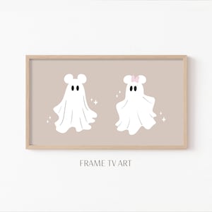 Halloween Mickey and Minnie Ghost Samsung Frame TV Art Halloween Decor | Fun Home Decor &quot;Spooky&quot; Wall Art Display | Instant Digital Download