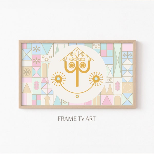 Its a Small World Samsung Frame TV Art Party Decor | Set of 3 | Cute Pastel Disneyland Home Party Decor Display | Instant Digital Download