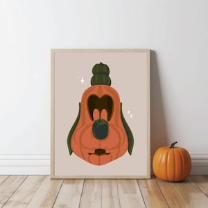 Goofy Pumpkin Printable Wall Art | Disney Halloween Decor | Spooky Disneyland Halloween Fall Art Print | INSTANT DIGITAL DOWNLOAD
