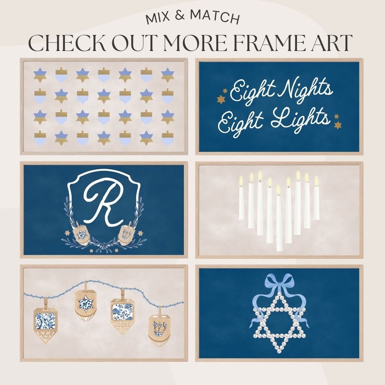 Hanukkah Star of David Samsung Frame TV Art Holiday Decor Fun Home