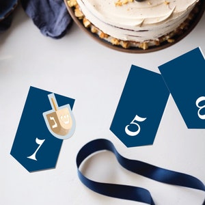 Hanukkah Printable Gift Tags & 8 Nights of Hanukkah Numbers l Star of David l Dreidel l DIGITAL DOWNLOAD image 1