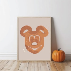 Mickey Pretzel Printable Wall Art | Disney Halloween Decor | Spooky Disneyland Fall Art | Halloween Art Print | INSTANT DIGITAL DOWNLOAD