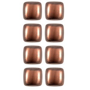 Metal Plated Shank Button - Dome Square Shape - 28Line(18mm) - 40Line(25mm) - 48Line(30mm) - Brushed Antique Copper