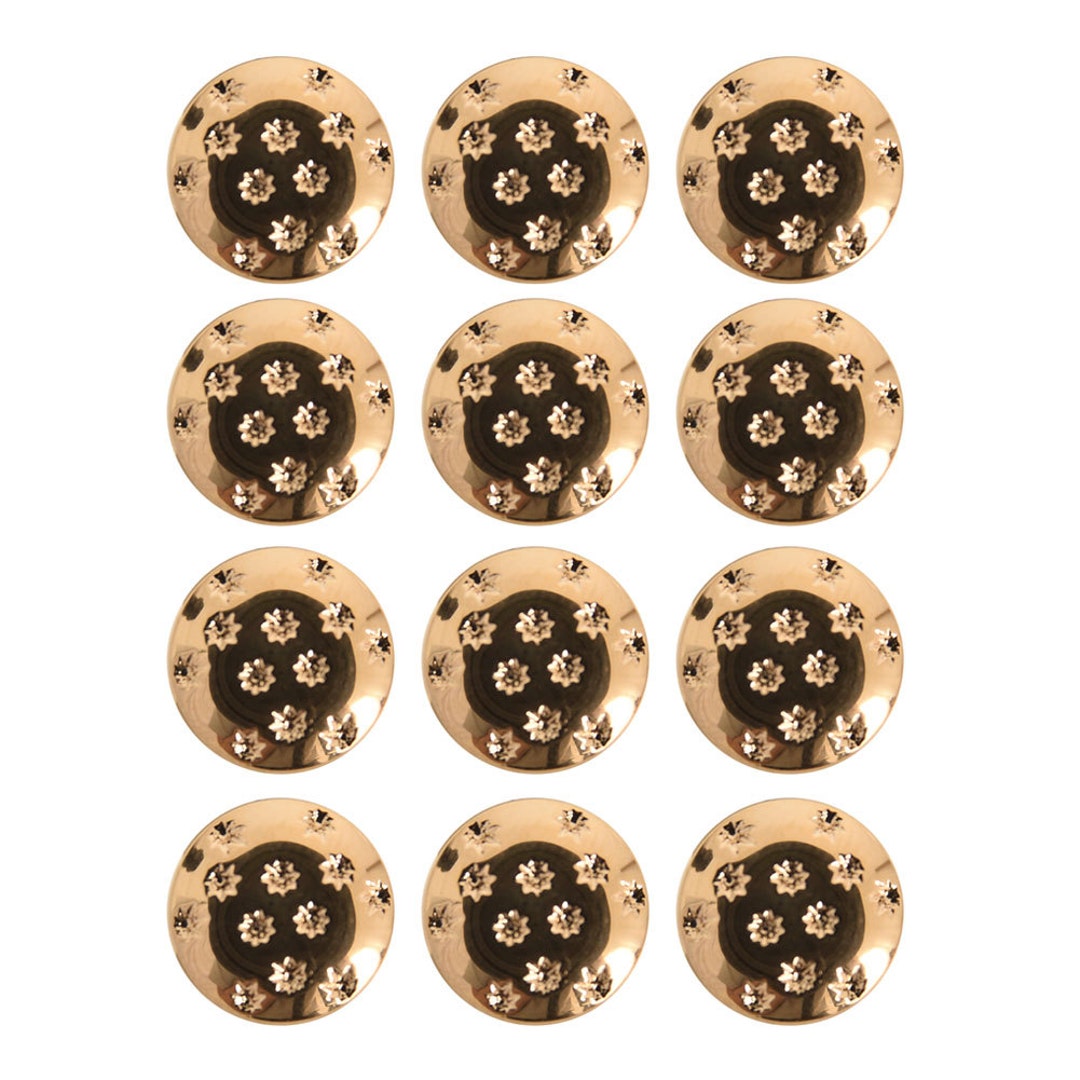 ABS Metal Plated Shank Button - Dome Shape With Stars Pattern - 18line ...