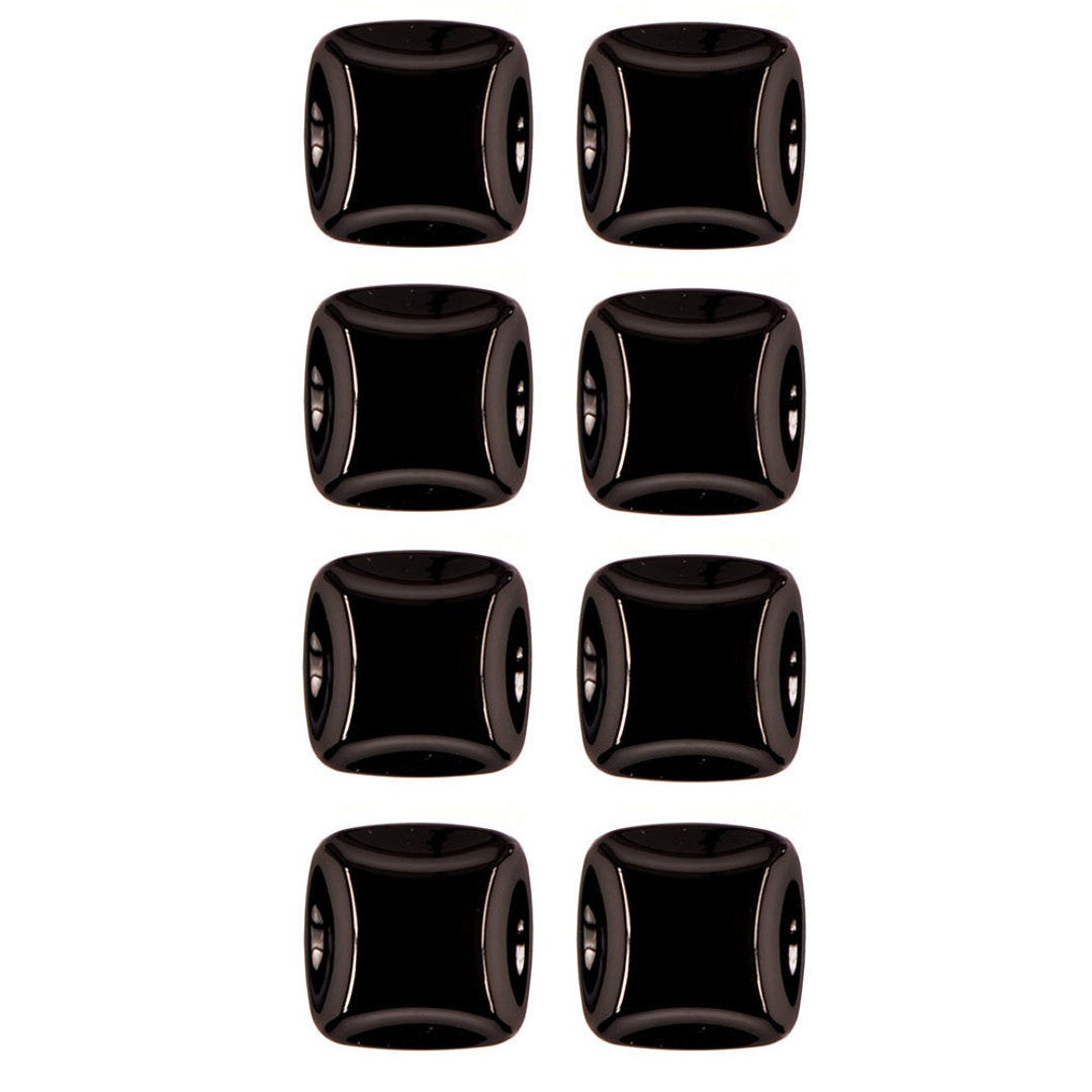 Square Diamond Cut Shape - Shank Button - Shiny Black - Matt Gold ...