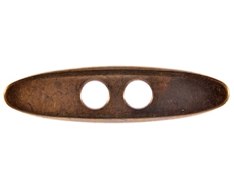 Zinc Die Cast Toggle Toggle - 2 Hole- Elongated Concaved Oval Shape - Antique Brass or Antique Silver
