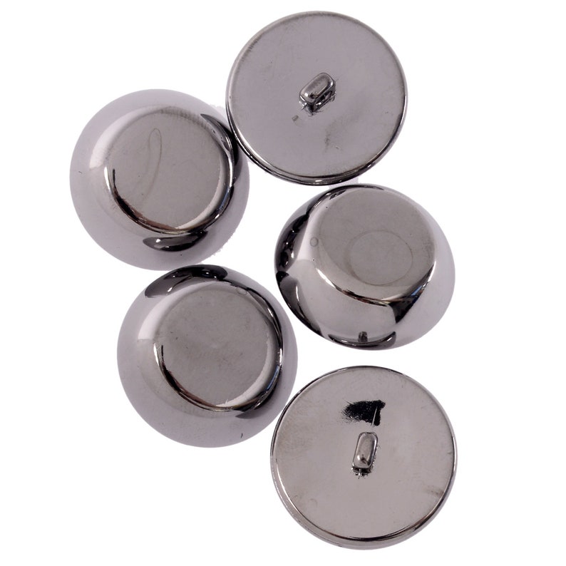 ABS Metal Plated Shank Button - Dome Shape With Flat Top - 28line (18mm ...