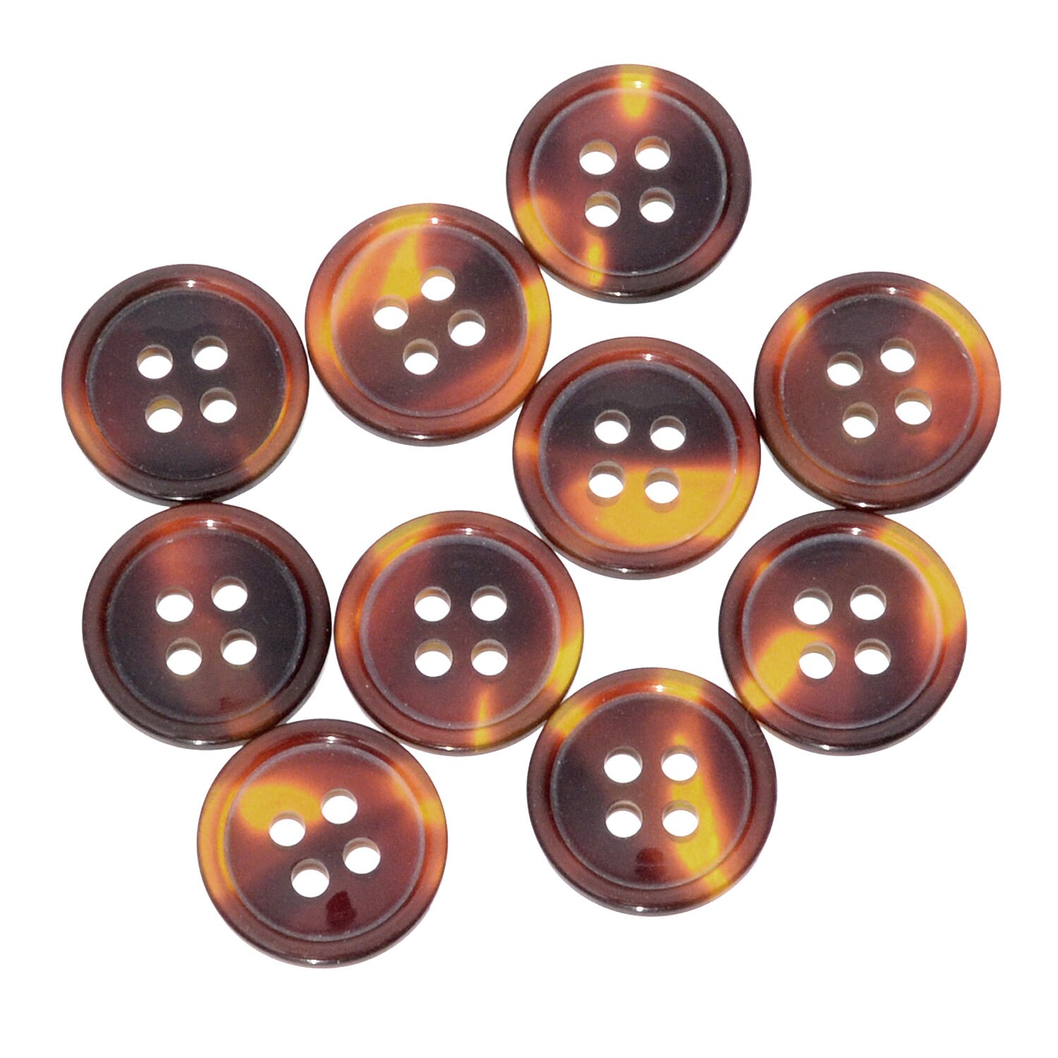 Retro Cool Bulk Shirt Buttons Beige Brown Horn Effect 48 Plastic