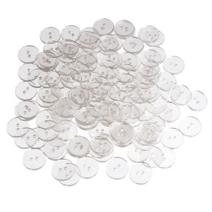 Polyester Clear Placket Button - 2 Hole - 24Line(15mm) / 30Line(19mm) / 36Line(22mm) / 40Line(25mm)