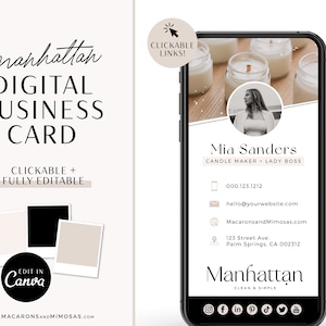 Anpassbare Canva Visitenkarten Vorlage Designs für kleine Unternehmen, Boutiquen, Social Media Influencer und Unternehmer - MA01