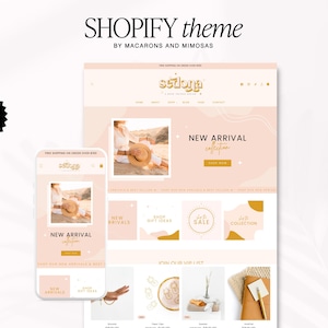 Boho Shopify-themasjabloon - e-commerce websiteontwerp en winkelbanner voor online boetiek - kaarsen-, kunst-, mode- en babywinkels - SE01