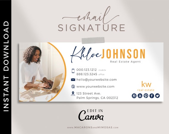 Email Signature Template With Logo Minimalist Best Seller Etsy