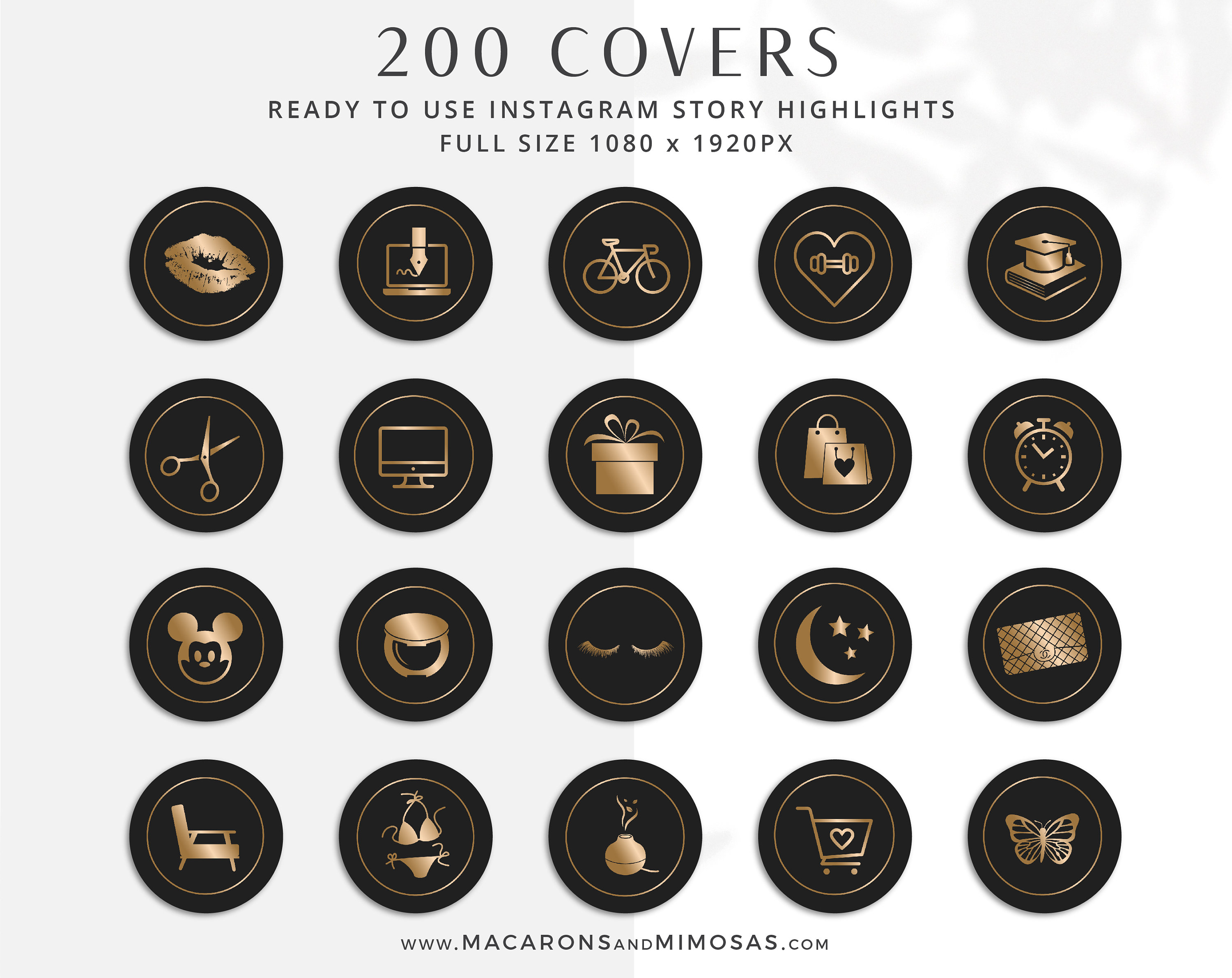 Instagram Story Highlight Icons Black and Gold Instagram - Etsy