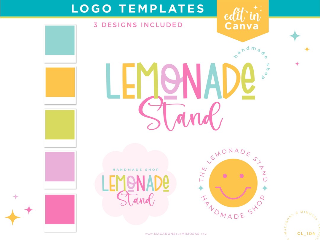 DIY Colorful Boho Logo Template, Canva Editable Retro Logo Design ...
