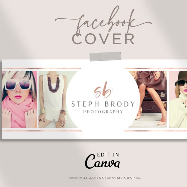 Facebook Cover Template, Canva Facebook Banner, Facebook Timeline,  Photo Collage Blog Header, Drag and Drop Template, Social Media Template