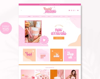 Shopify Theme Boutique Website | Retro Pink Pastel Shopify Template for Ecommerce & Fashion Stores | Fun Vibrant Design | Candy