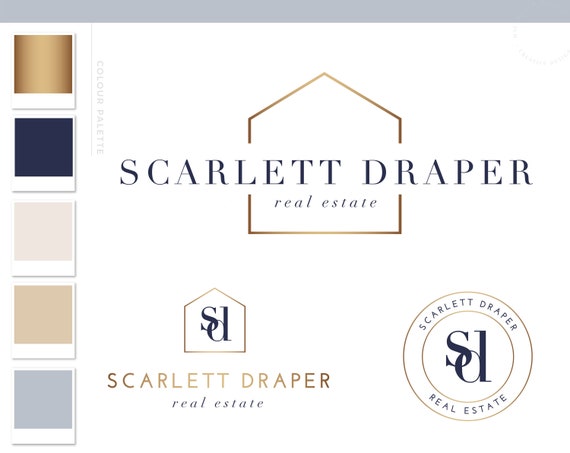Real Estate Logo Design Simple House Logo Modern Broker Etsy