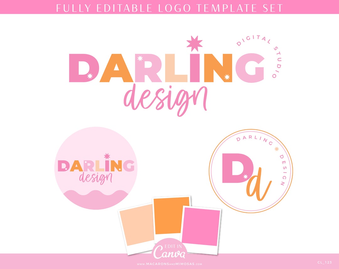 customize 12,310+ pink logo templates online - canva... Bright Rainbow Retro DIY Logo Design, Pink Editable Canva Logo Template ...