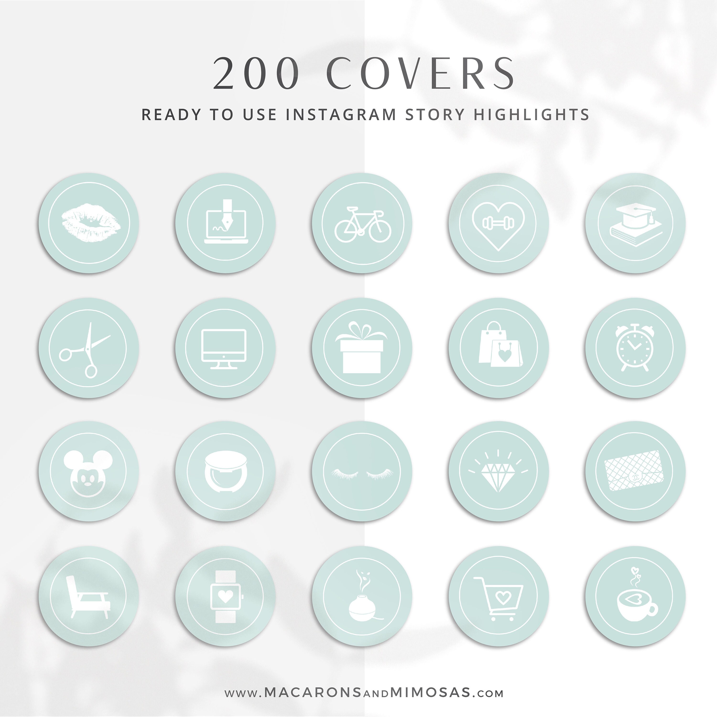 Instagram Highlight Icons Mint Green Instagram Cover Icons | Etsy