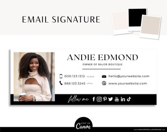 Email Signature Template with Logo, Minimalist, Realtor Marketing Tool, Professional Real Estate Picture Signature, Gmail Design LD01