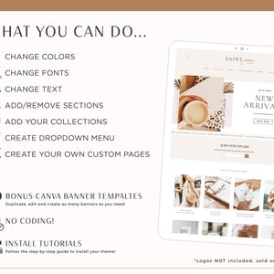 Shopify Theme Template, Minimal Shopify Website & Store Banner, Shopify 2.0 Boutique Design, Website Design, Luxe White Shopify Theme SJ01 image 6