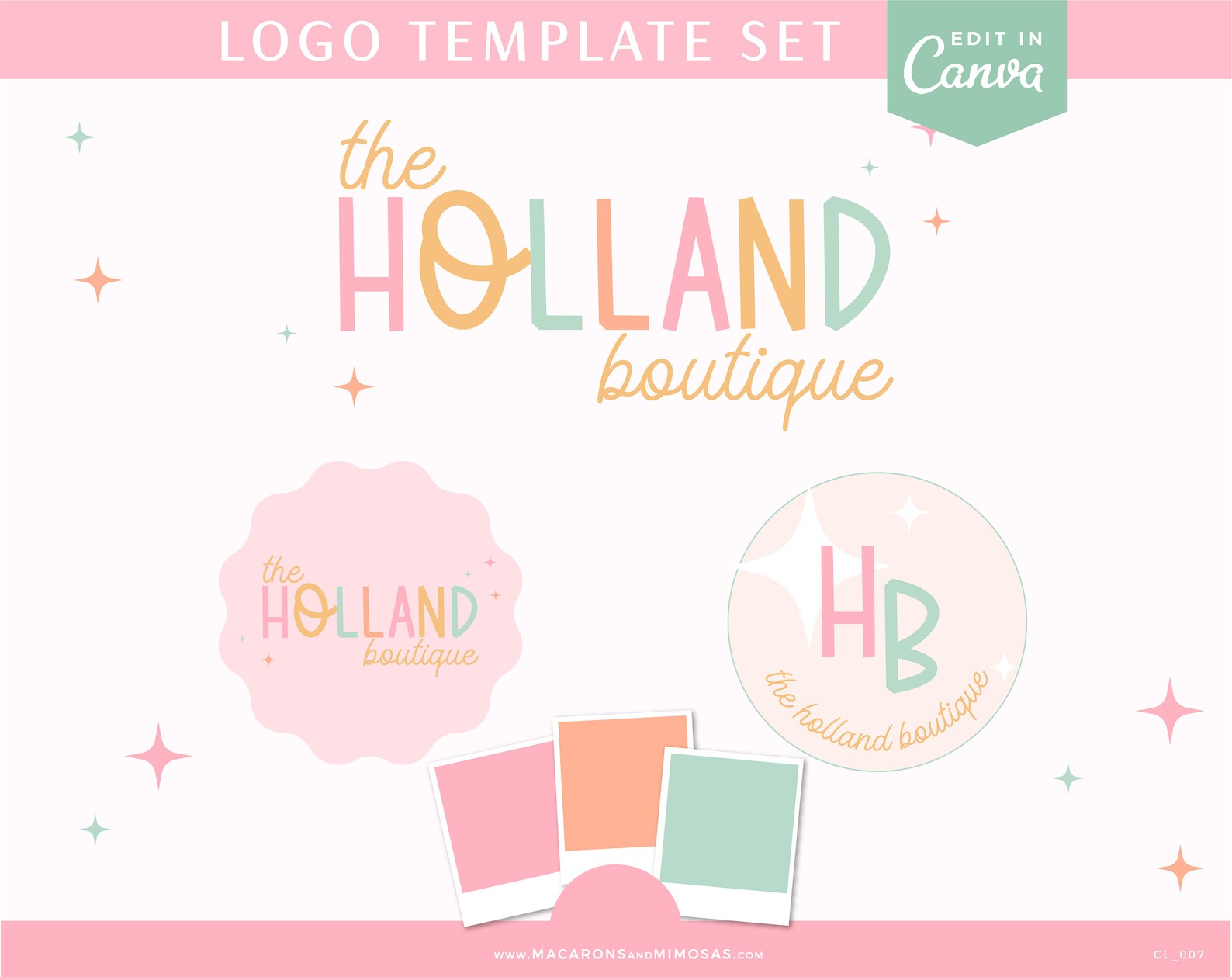 Pastel Rainbow Retro DIY Logo Design, Playful Editable Canva Logo ...