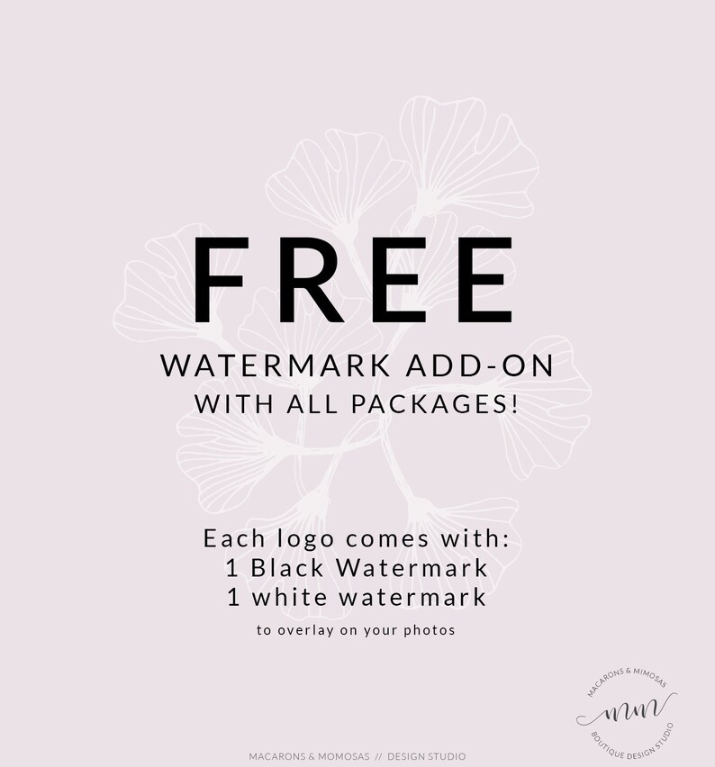 Rose Gold Spots Dots Photography Logo Custom Logo Design image 2