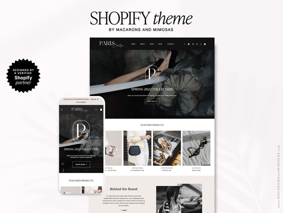 Minimal Premium  Shopify Theme Template for Boutique Ecommerce - Mobile Responsive, Easy Design & Setup