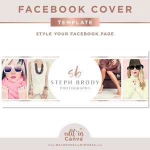 Facebook Cover Template, Canva Facebook Banner, Facebook Timeline,  Photo Collage Blog Header, Drag and Drop Template, Social Media Template