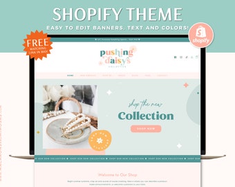 Colorful Shopify Theme, Pastel Boutique Website Template, Shopify Banners, Colorful Ecommerce Design, Rainbow Shopify 2.0 Themes PD01