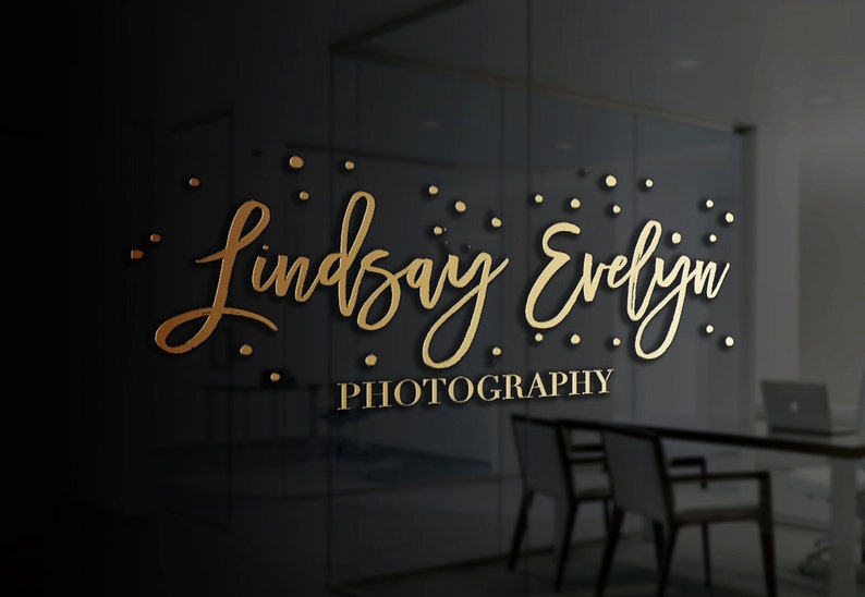 Rose Gold Spots Dots Photography Logo Custom Logo Design image 3