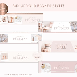 Etsy Shop Kit, Banner Kit, Pink Etsy Shop Branding Kit with elegant banner bundle set for Canva template, Etsy Store Listing Aesthetic image 5