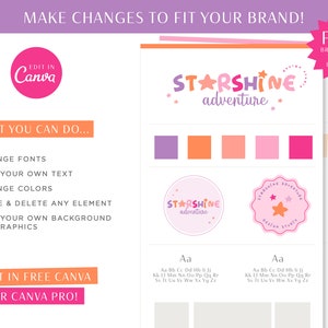 Editable Canva Star Logo Template, Fun Retro Font Logo, DIY Colorful ...