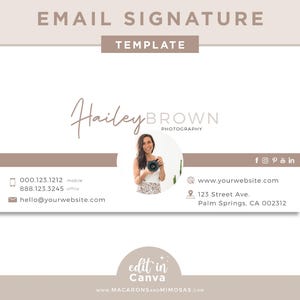 Sjabloonlogo e-mailhandtekening, marketingtool voor bestsellerfotograaf, professionele fotohandtekening onroerend goed, Gmail-ontwerp makelaar