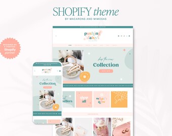 Colorful Shopify Theme, Pastel Boutique Website Template, Shopify Banners, Colorful Ecommerce Design, Rainbow Shopify 2.0 Themes PD01