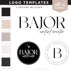 Bearbeitbares Logodesign, Logo Vorlage Canva, DIY Minimal Branding Kit, Preppy Small Business Boutique Logo - B01