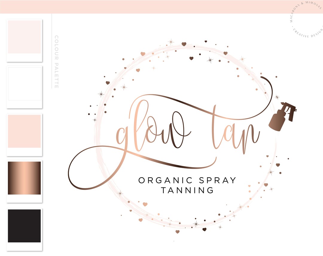 Spray Tan Logo Design Tanning Branding Watermark Stars Heart - Etsy Finland