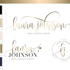 Real Estate Logo, Realty Agent Logo, Gold State Logo design, Premade Logo, Watermark Logo, Business card broker, Texas Realtor Marketing