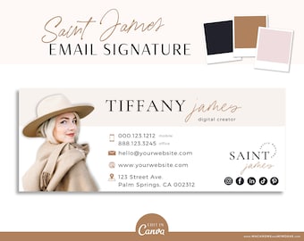 Email Signature Template Logo, Best Seller Canva Email Marketing Tool, Professional Real Estate Picture Signature, Realtor Gmail Design SJ01