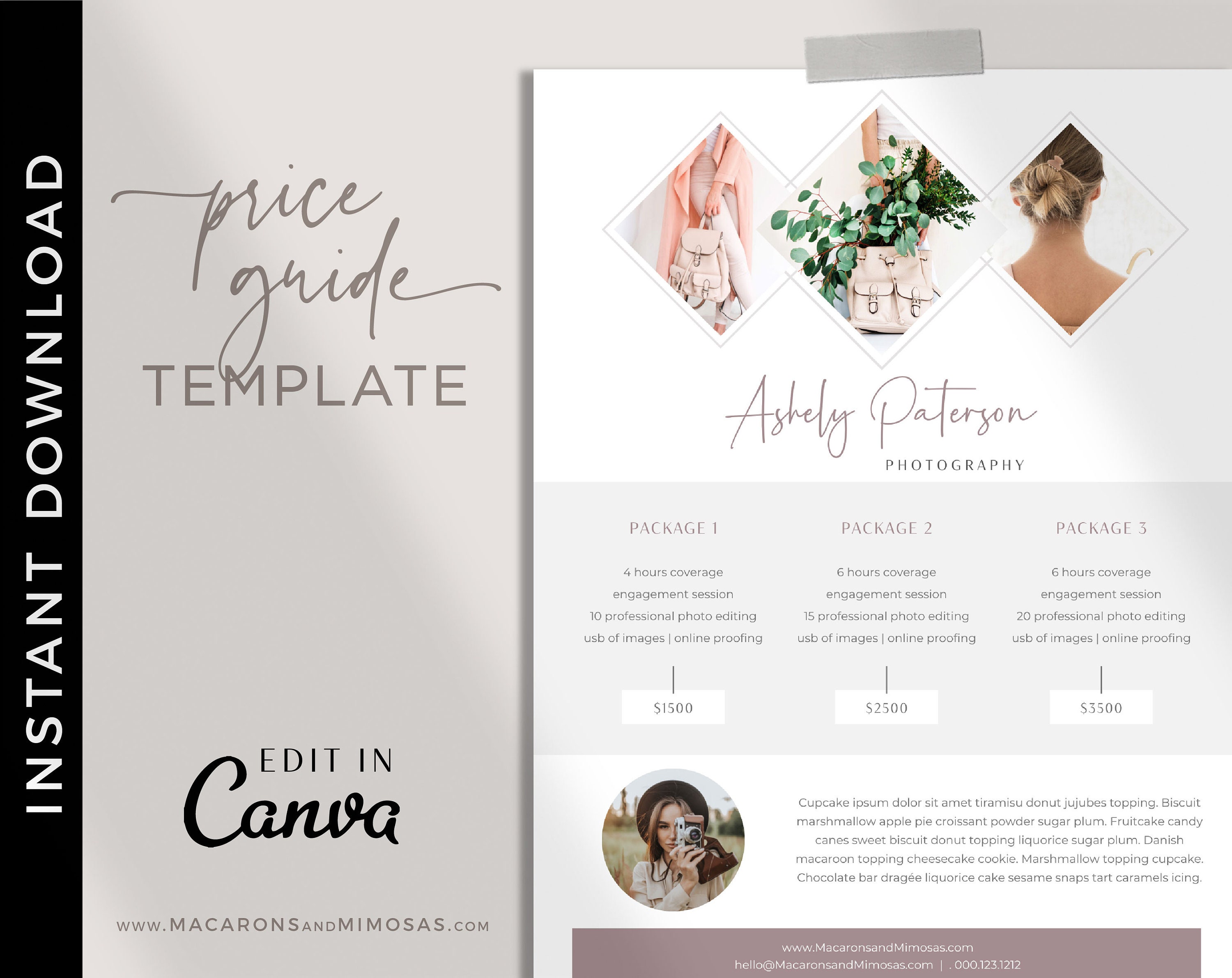 Photography Pricing Guide Welcome Package Template Canva - Etsy