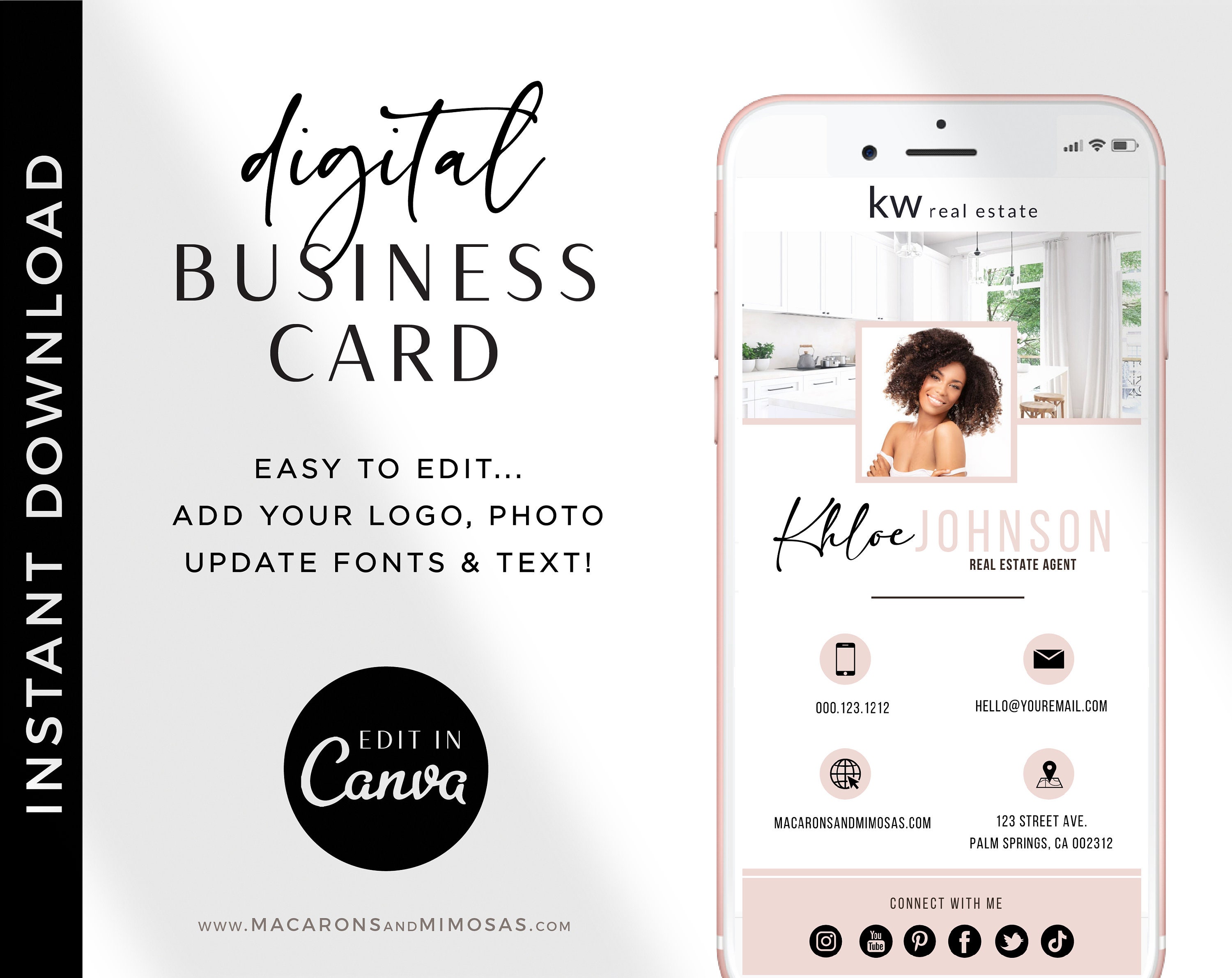 Modern professional marketing template business card template real estate business card editable 