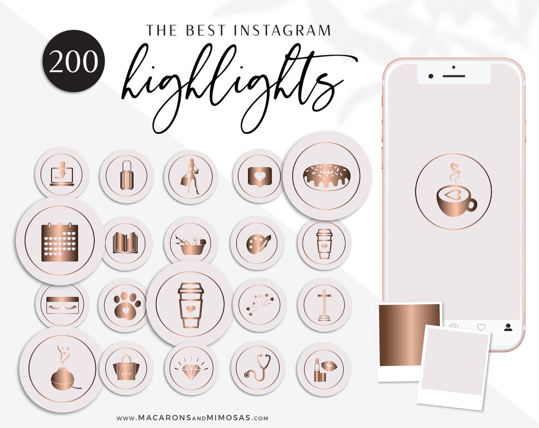 200 Instagram Story Highlight Icons Rose Gold Instagram Story - Etsy