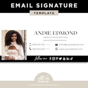 Email Signature Template with Logo, Minimalist, Realtor Marketing Tool, Professional Real Estate Picture Signature, Gmail Design MA01
